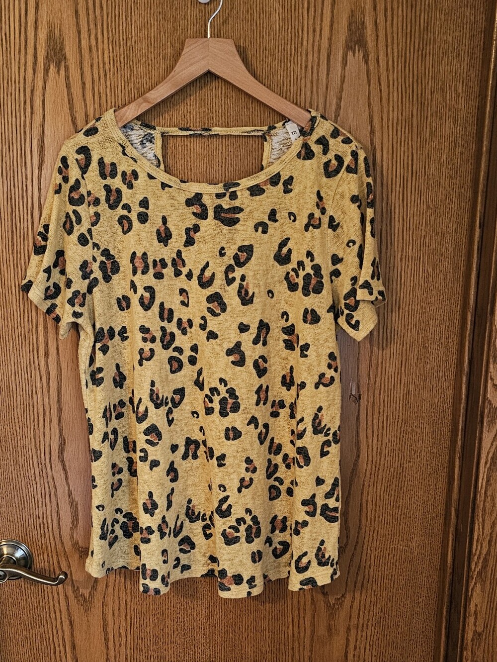 mts Mustard Yellow Leopard Print Short Sleeve Tee
